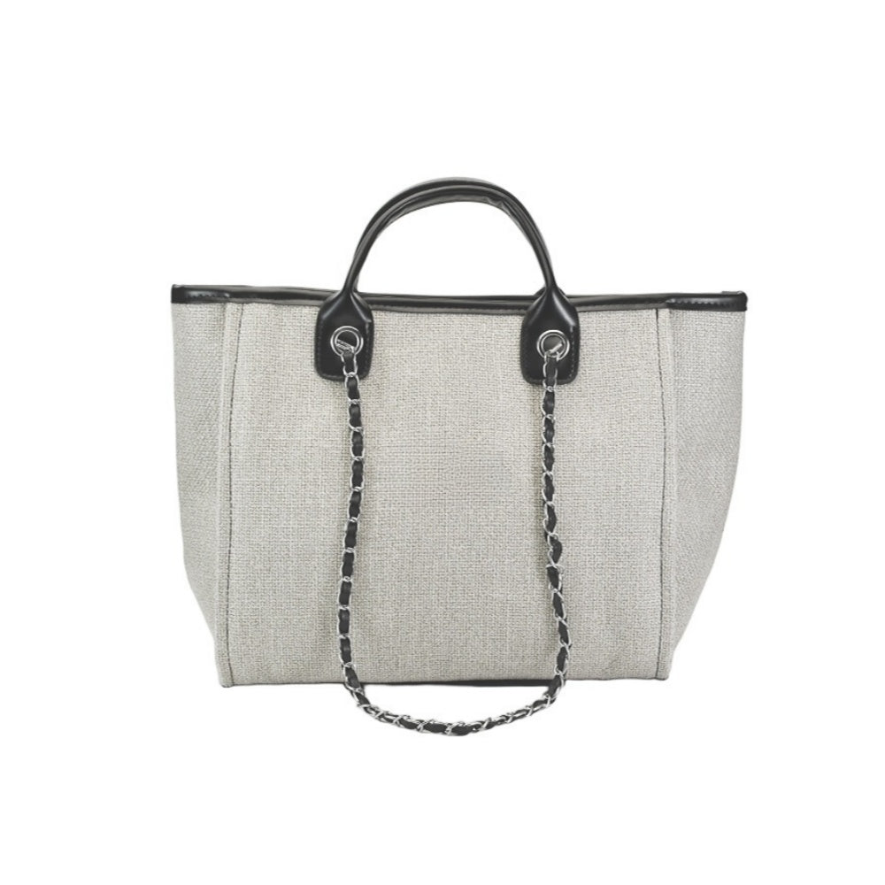 Personalized Custom Embroidered Canvas Chain Tote Shoulder Bags