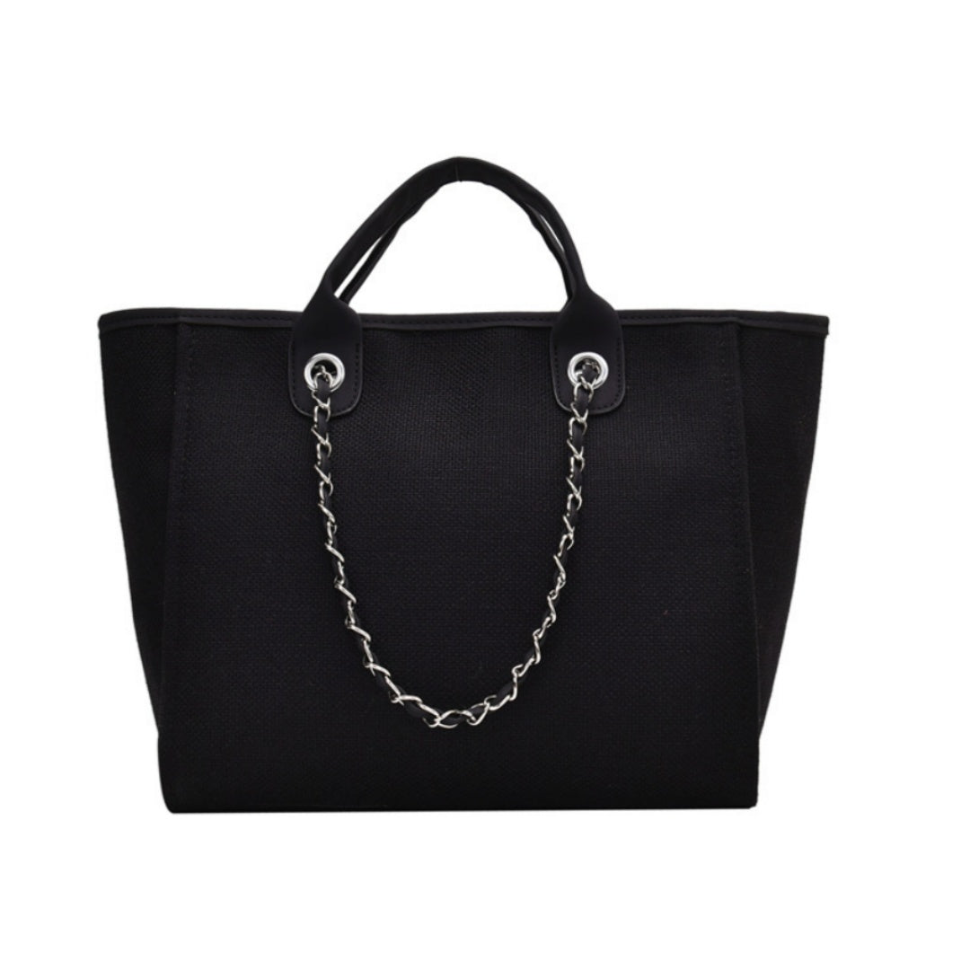 Personalized Custom Embroidered Canvas Chain Tote Shoulder Bags