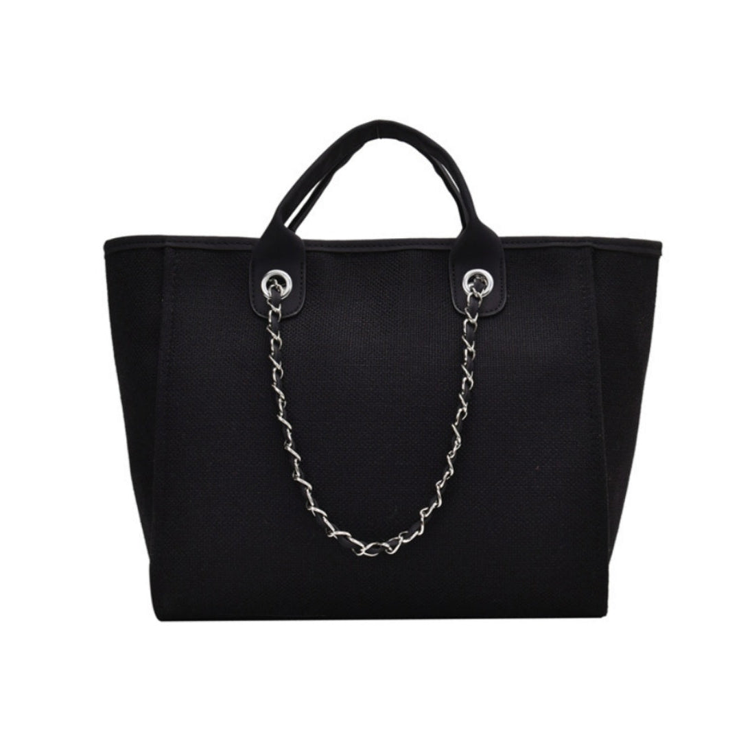 Personalized Custom Embroidered Canvas Chain Tote Shoulder Bags