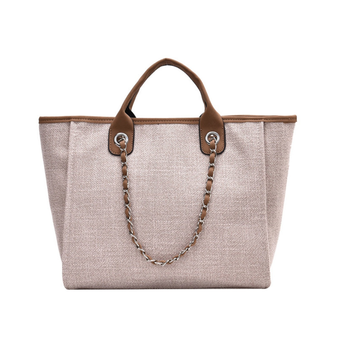 Personalized Custom Embroidered Canvas Chain Tote Shoulder Bags
