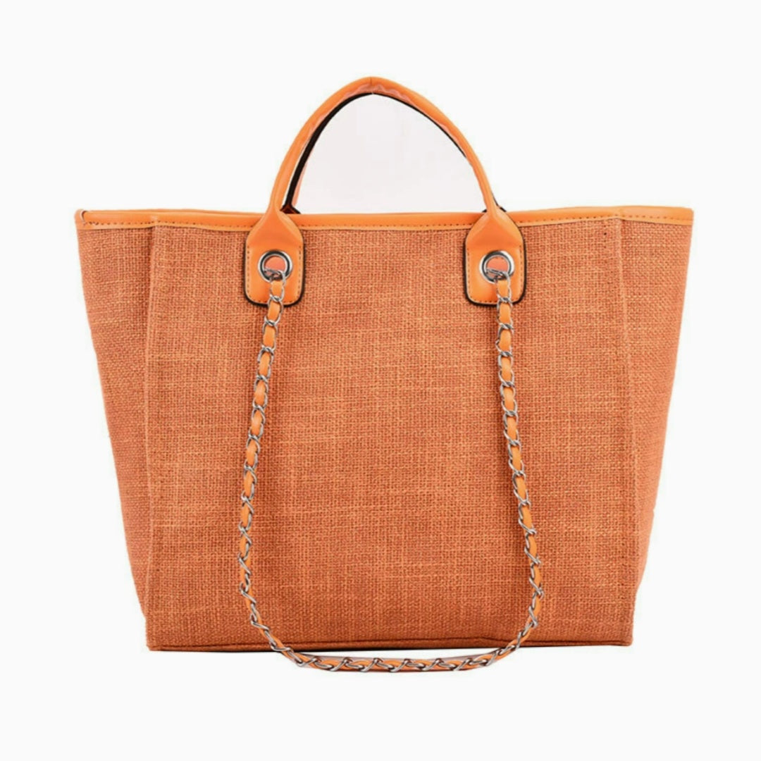 Personalized Custom Embroidered Canvas Chain Tote Shoulder Bags