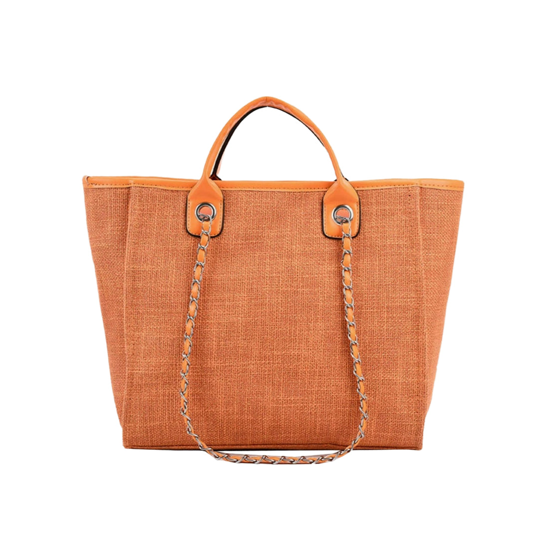 Personalized Custom Embroidered Canvas Chain Tote Shoulder Bags