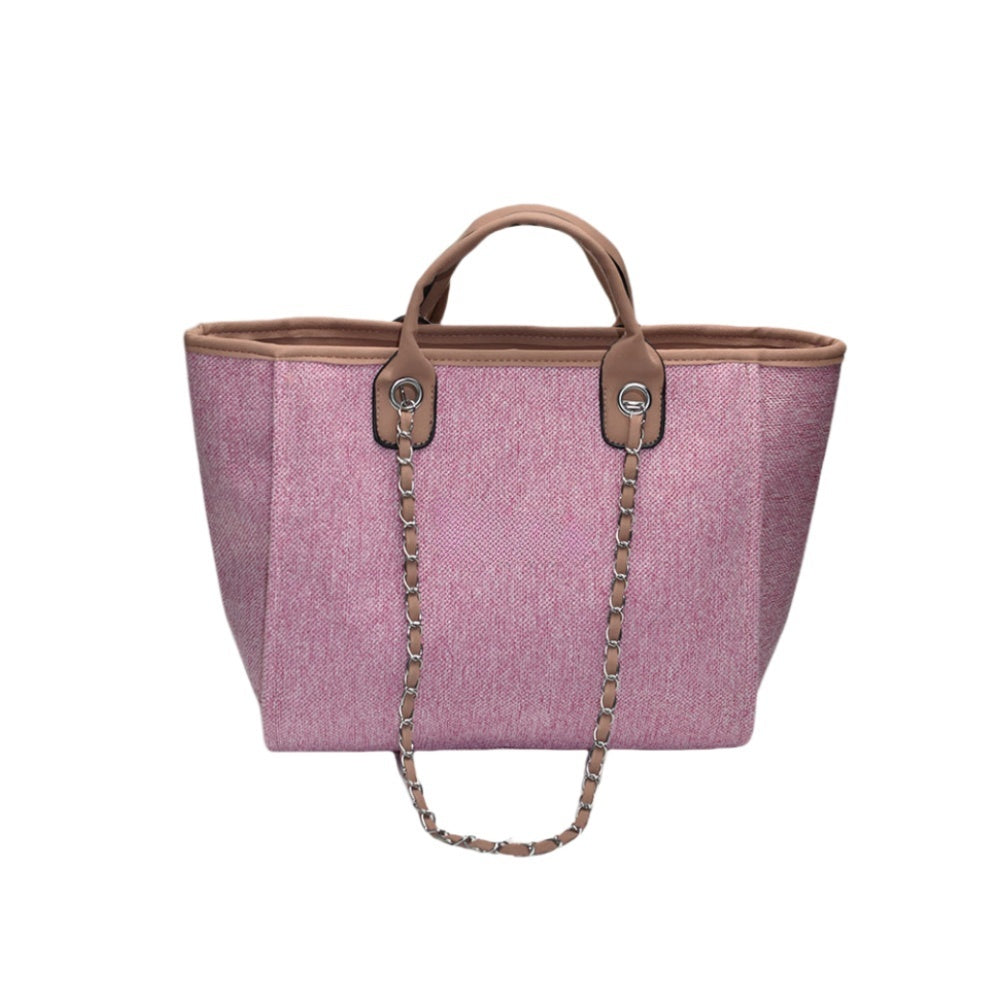 Personalized Custom Embroidered Canvas Chain Tote Shoulder Bags