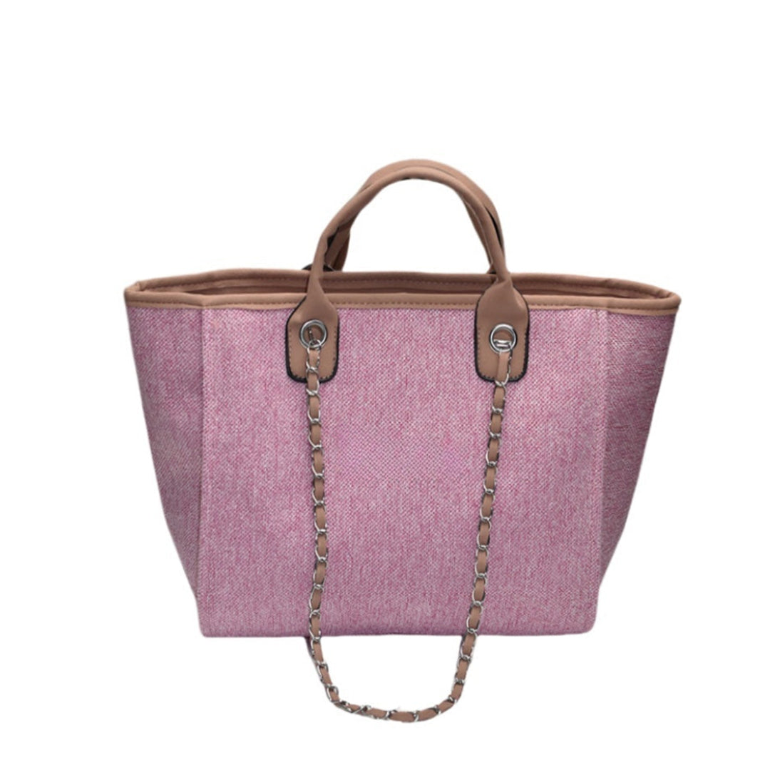 Personalized Custom Embroidered Canvas Chain Tote Shoulder Bags