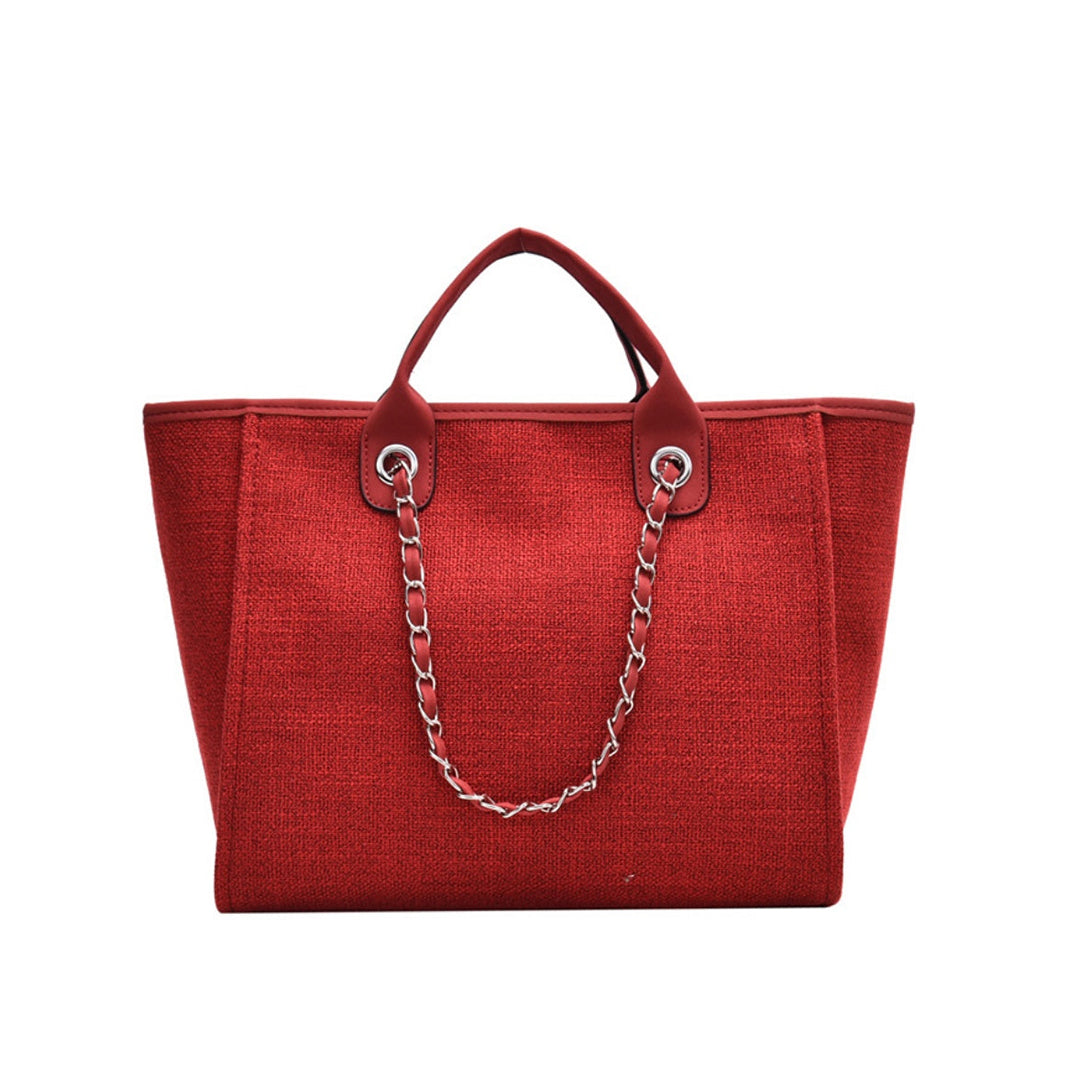 Personalized Custom Embroidered Canvas Chain Tote Shoulder Bags