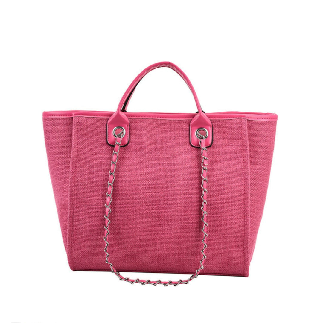 Personalized Custom Embroidered Canvas Chain Tote Shoulder Bags
