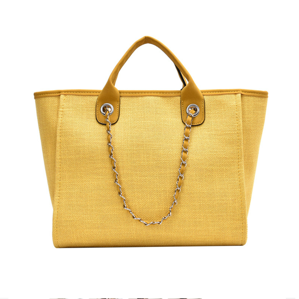 Personalized Custom Embroidered Canvas Chain Tote Shoulder Bags