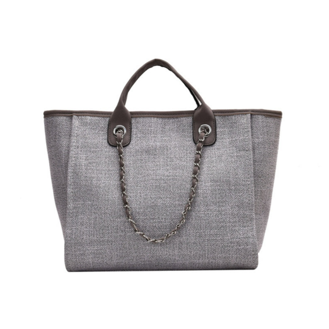 Personalized Custom Embroidered Canvas Chain Tote Shoulder Bags