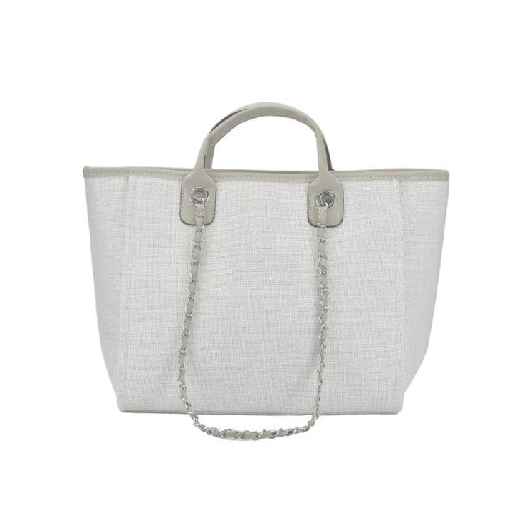 Personalized Custom Embroidered Canvas Chain Tote Shoulder Bags