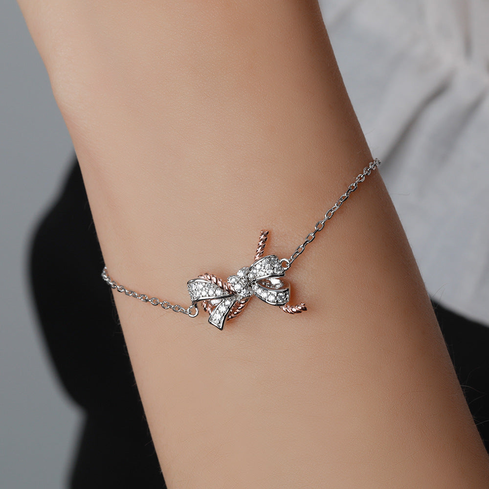 S925 Pure Silver Bow Bracelet