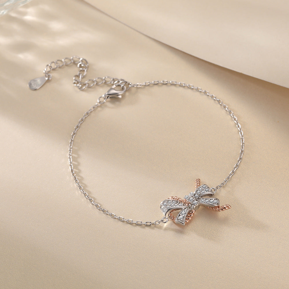 S925 Pure Silver Bow Bracelet