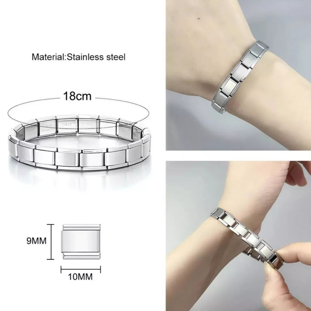 Personalized Italian Charms Bracelet, DIY Polished Italy Charms