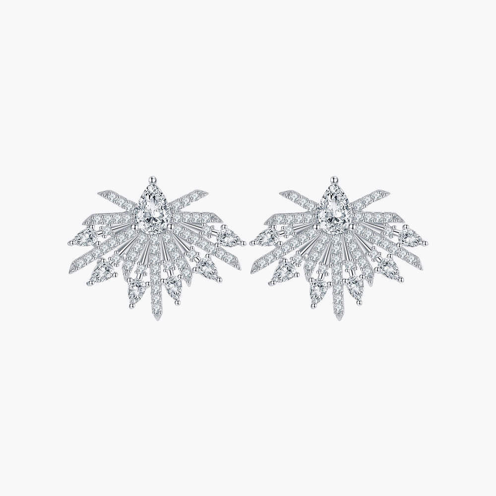 S925 Sterling Silver Necklace Open Ring Earrings Jewelry Set High-End Three-Piece Set