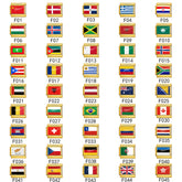 World Flags Gold Italian Charms for Bracelet