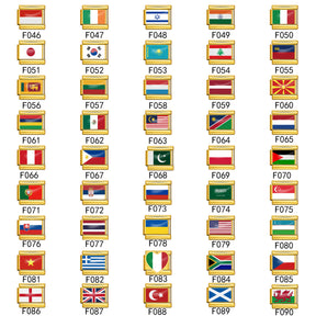 World Flags Gold Italian Charms for Bracelet