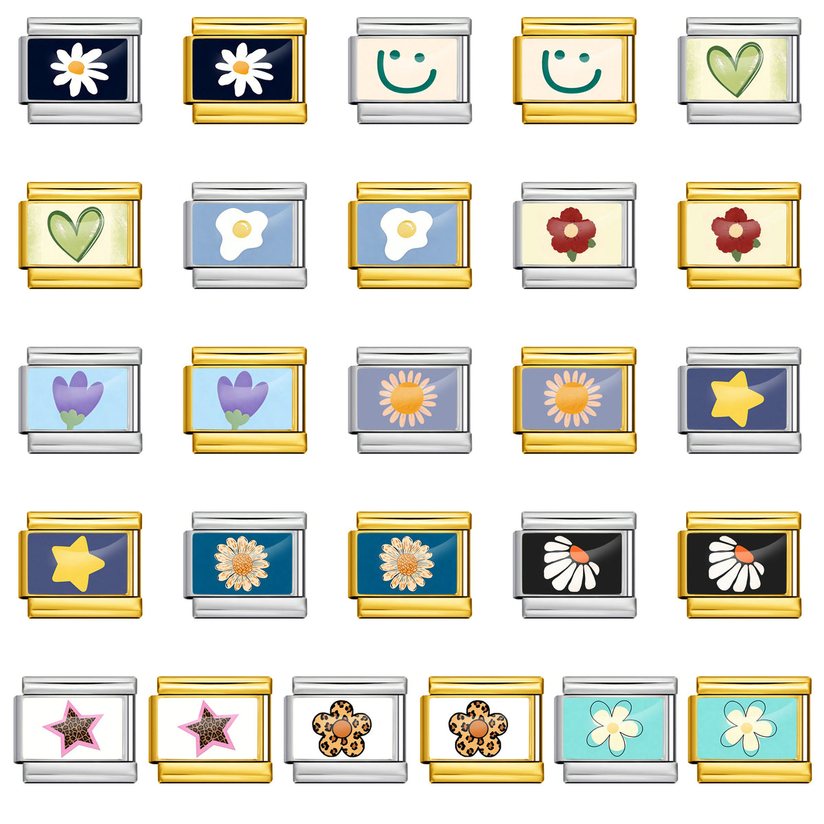 Flowers Italian Charms