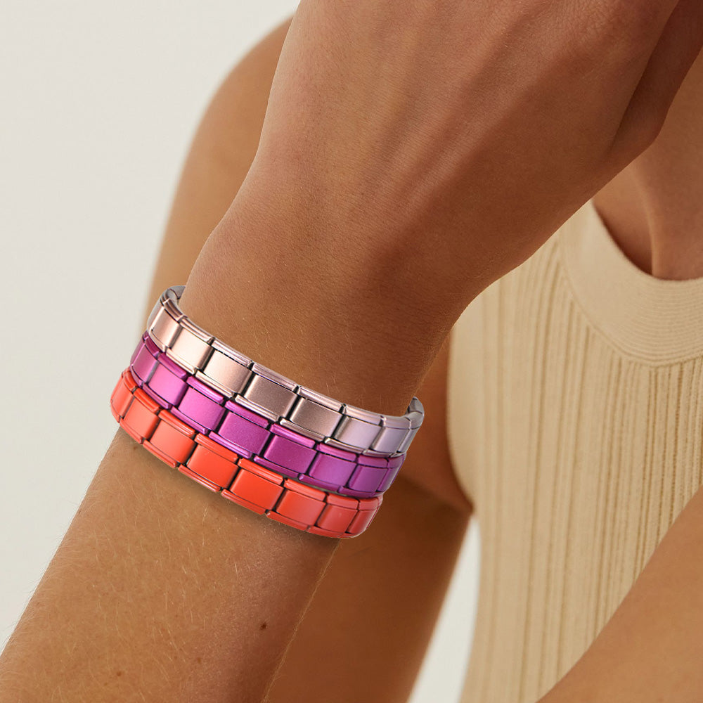 Personalized Italian Charms Bracelet, DIY Matte Charms