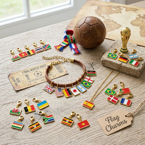 Soccer Fan National Flag Charm Collection - Personalized Jewelry