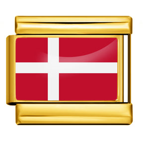 World Flags Gold Italian Charms for Bracelet