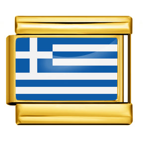 World Flags Gold Italian Charms for Bracelet