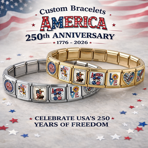 Personalized USA 250th Anniversary Charm - Custom DIY Independence Day Links