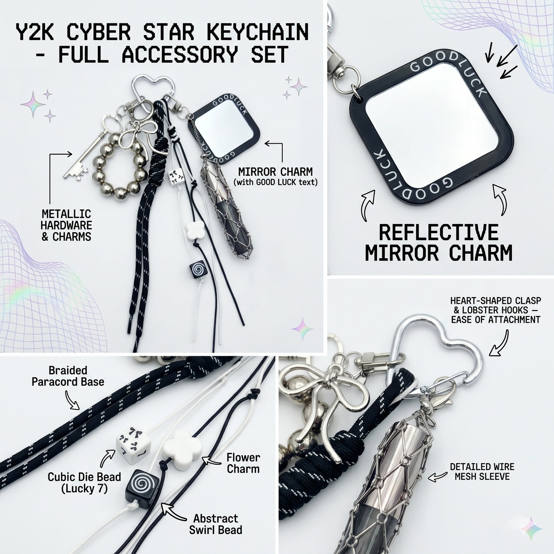 Celestial Charm Keychain | Y2K Grunge Aesthetic Accessory