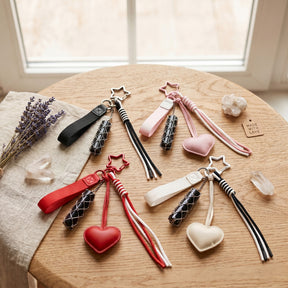 Heart Star Lipstick Holder Keychain Chic Tassel Bag Accessory