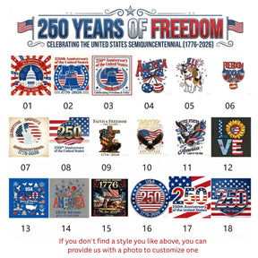 Personalized USA 250th Anniversary Charm - Custom DIY Independence Day Links