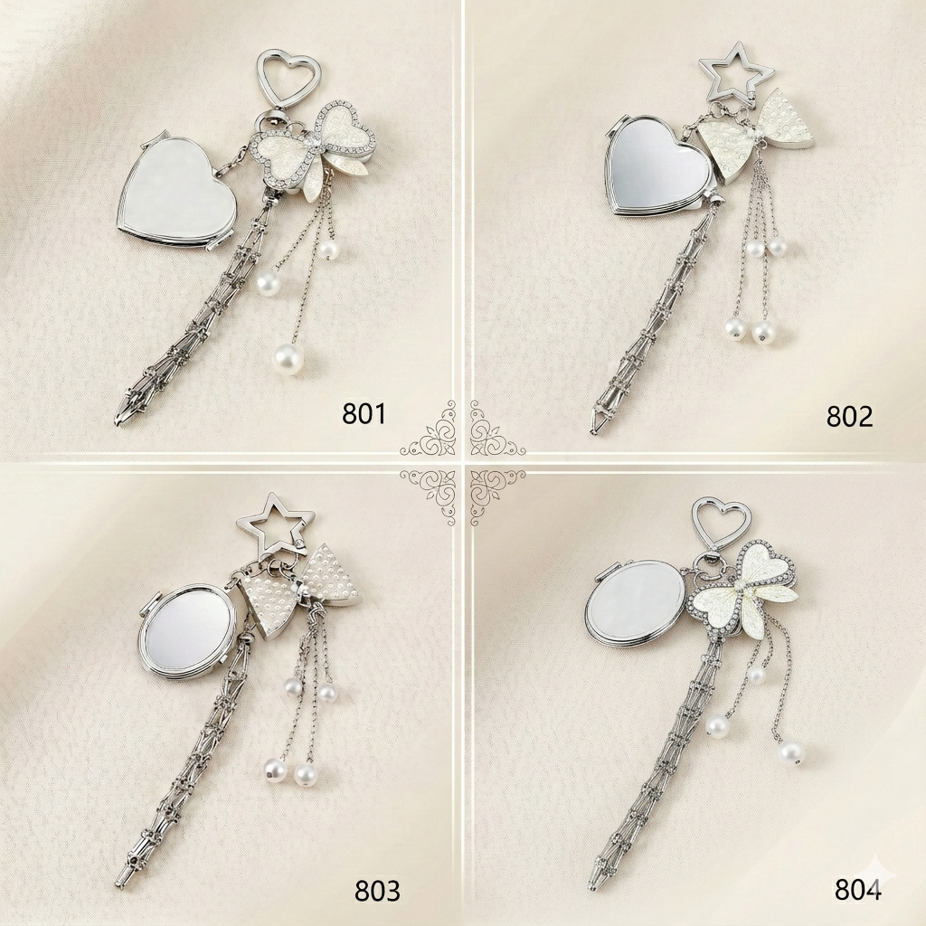 Butterfly Coquette Lipstick Holder Keychain – Custom Mirror Charm