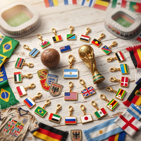 Soccer Fan National Flag Charm Collection - Personalized Jewelry