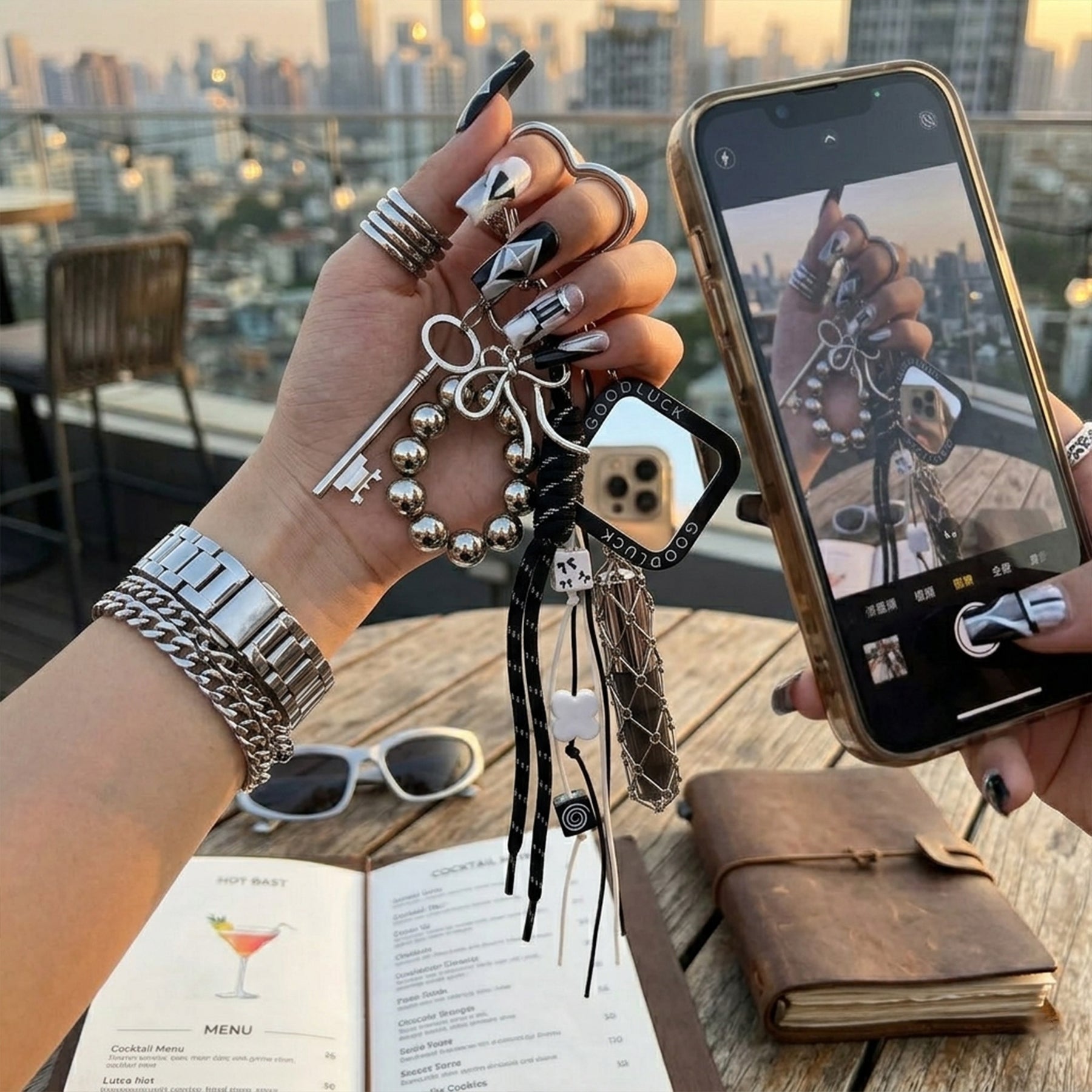 Celestial Charm Keychain | Y2K Grunge Aesthetic Accessory