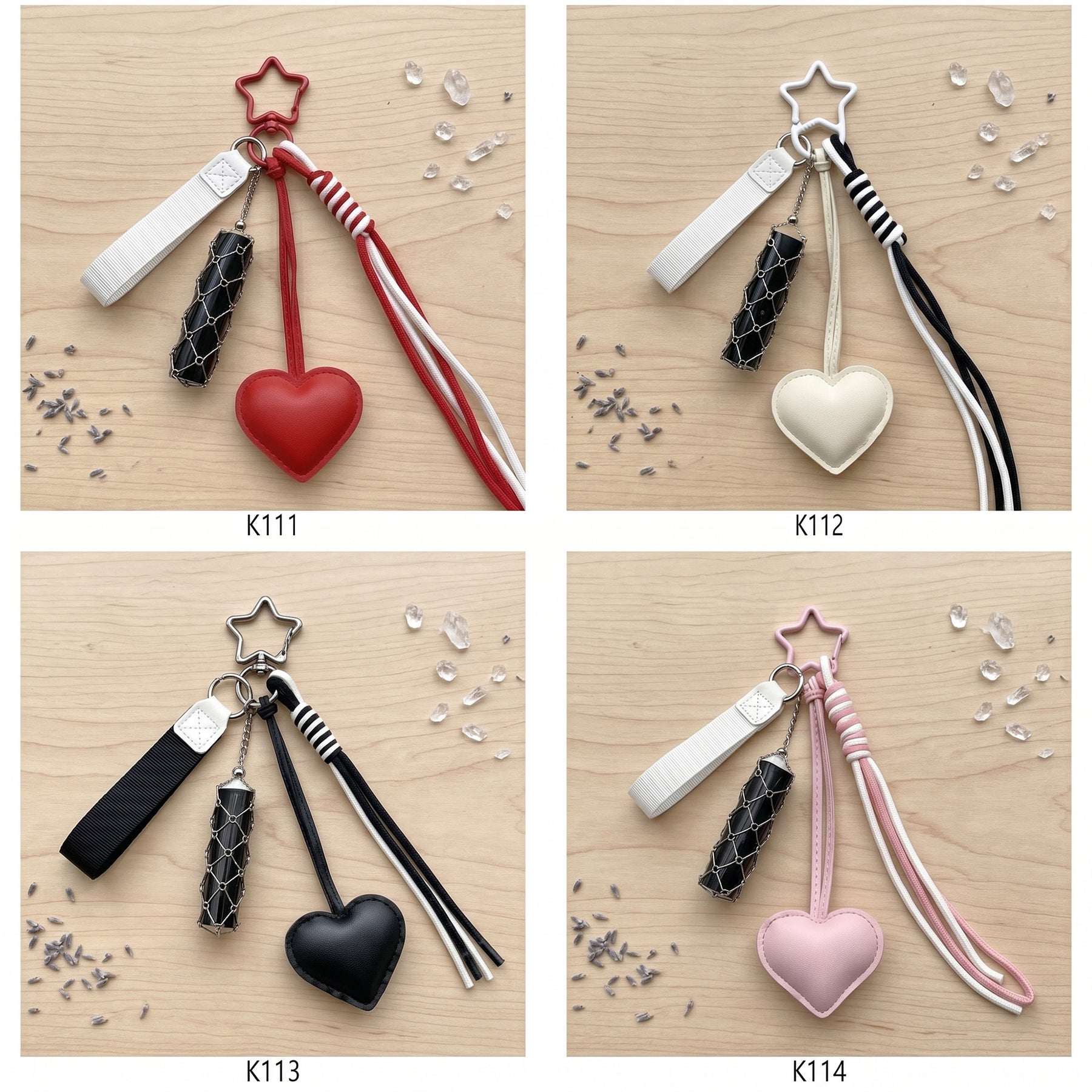 Heart Star Lipstick Holder Keychain Chic Tassel Bag Accessory