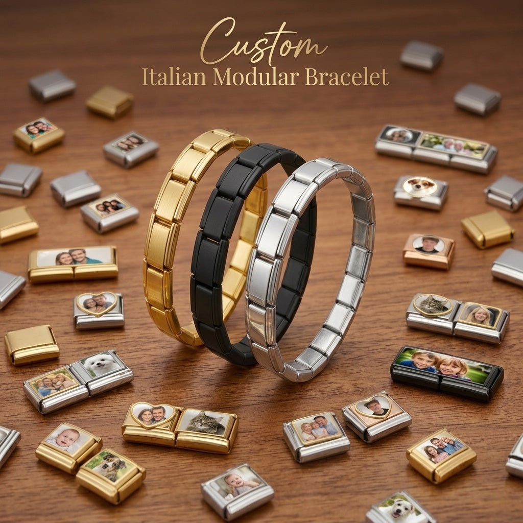 Custom Photo Italy Charms, Personalized Modular Italian Charms, DIY Italian Bracelets