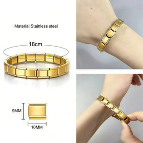 Gold Italian Charm Links Double Dangle Charms