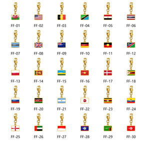 Soccer Fan National Flag Charm Collection - Personalized Jewelry