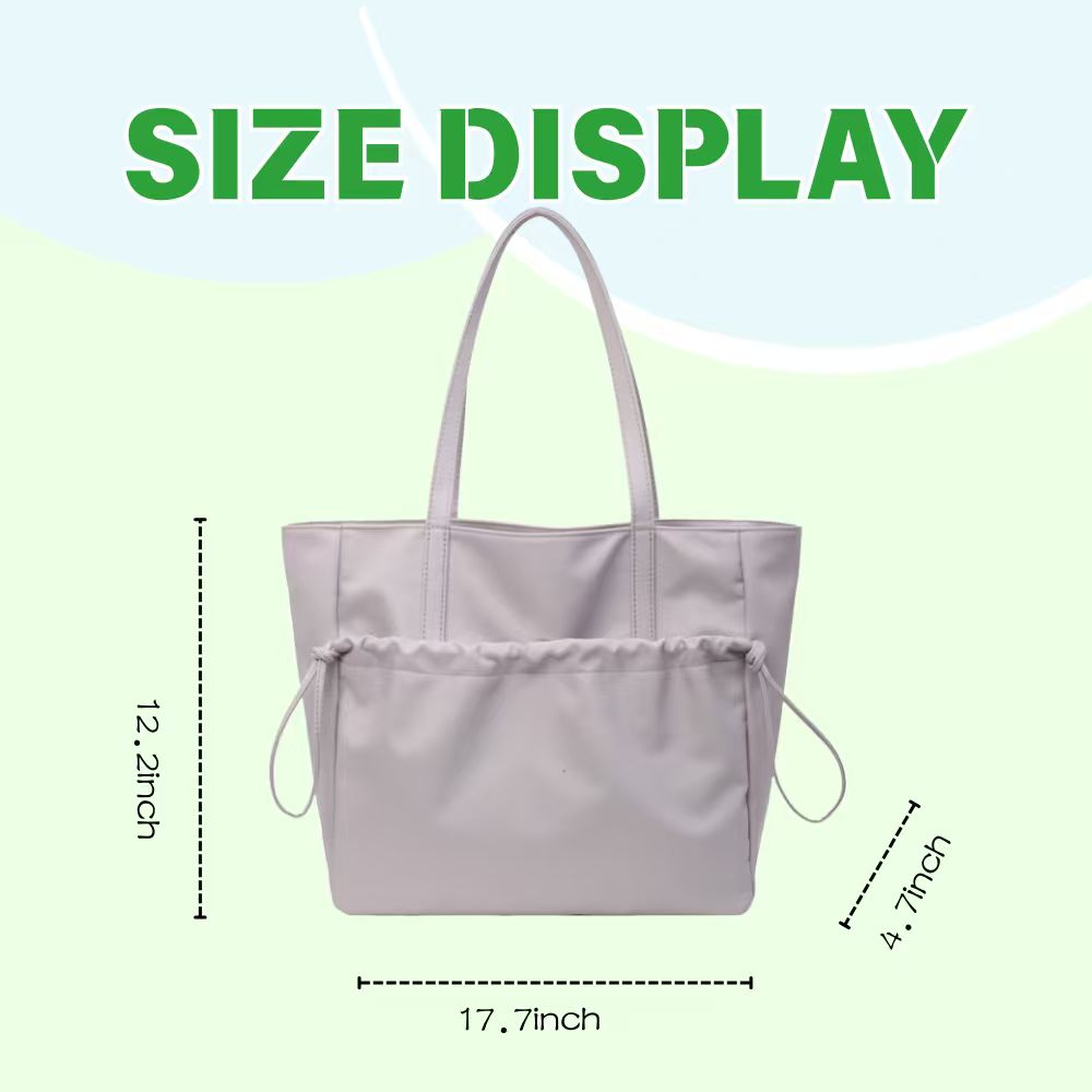 Personalized Shoulder Bags Nylon Drawstring Tote Bag Custom Name Carry-All with Secure Zipper Compartment