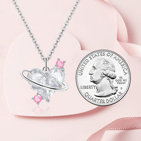 Sterling Silver CZ Diamond Pendant Dazzling Love Heart Necklaces