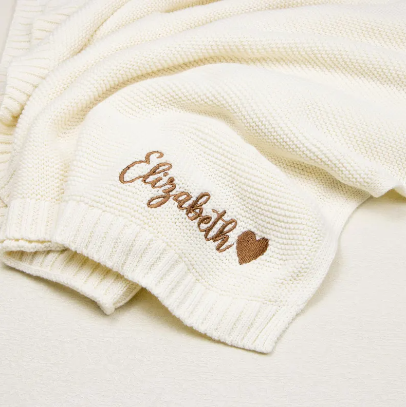 Personalized Embroidered Baby Blanket with Name | Custom Newborn Keepsake | Soft Nursery Essential | Perfect Baby Shower, Birth & Birthday Gift