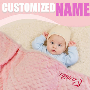 Personalized Newborn Gift Set – Custom Embroidered Baby Blanket & Tote Bag