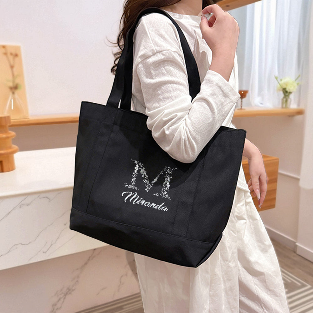 Personalized Embroidered Tote Bag – Custom Name, Initials & Gift Idea