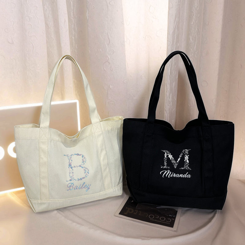Personalized Embroidered Tote Bag – Custom Name, Initials & Gift Idea