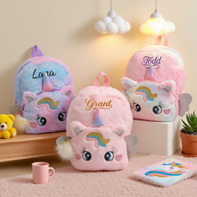 Personalized Unicorn Backpack for Girls, Custom Name Embroidered Preschool Bookbag, Cute Kids School Backpack, Gift for Toddler Little Girls