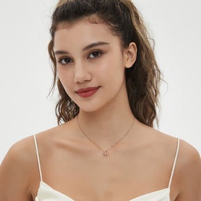 925 Sterling Silver Dainty Lucky Star Pendant & Shine Cubic Zirconia Rose Gold Necklaces