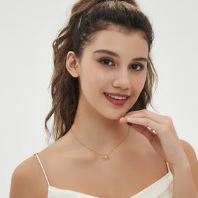 925 Sterling Silver Dainty Lucky Star Pendant & Shine Cubic Zirconia Gold Plated Necklaces