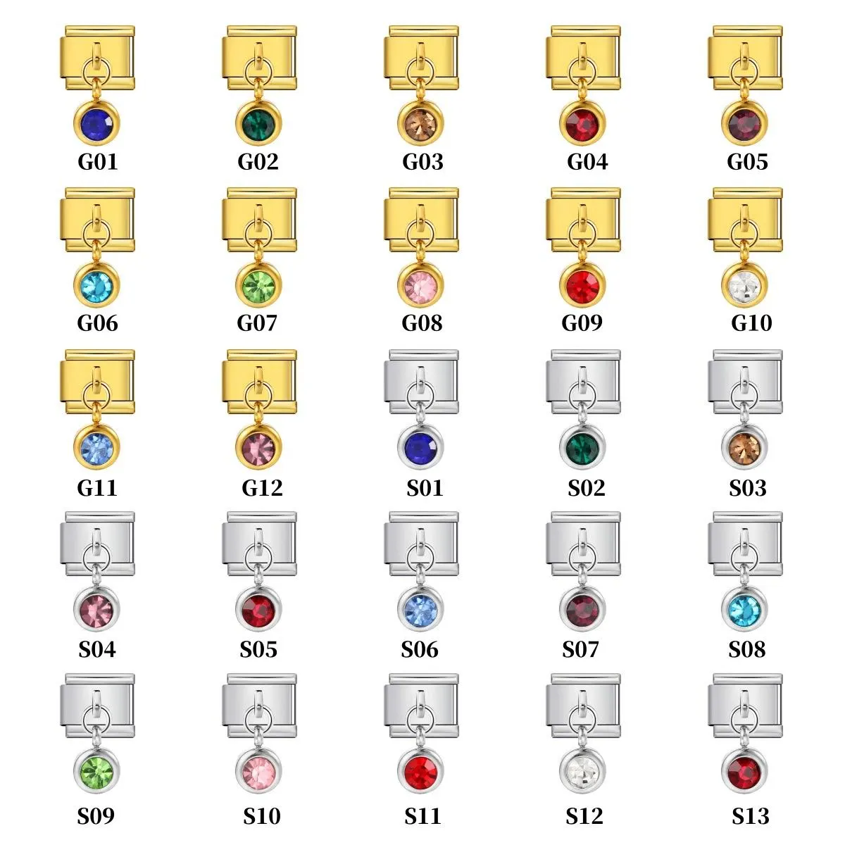 Birthstone Italian Charms