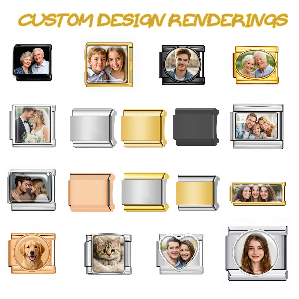 Custom Photo Italy Charms, Personalized Modular Italian Charms, DIY Italian Bracelets