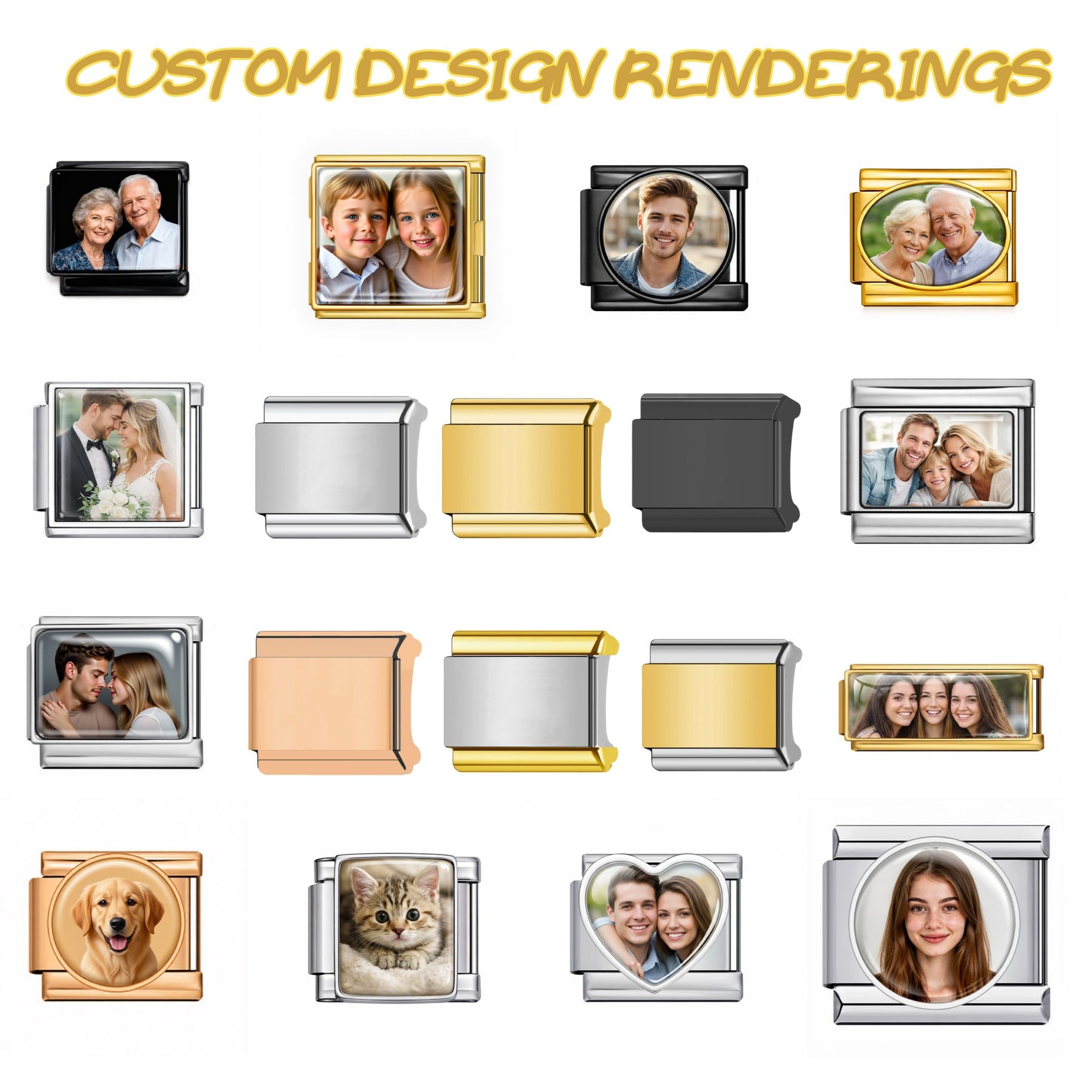 Custom Photo Italy Charms, Personalized Modular Italian Charms, DIY Italian Bracelets