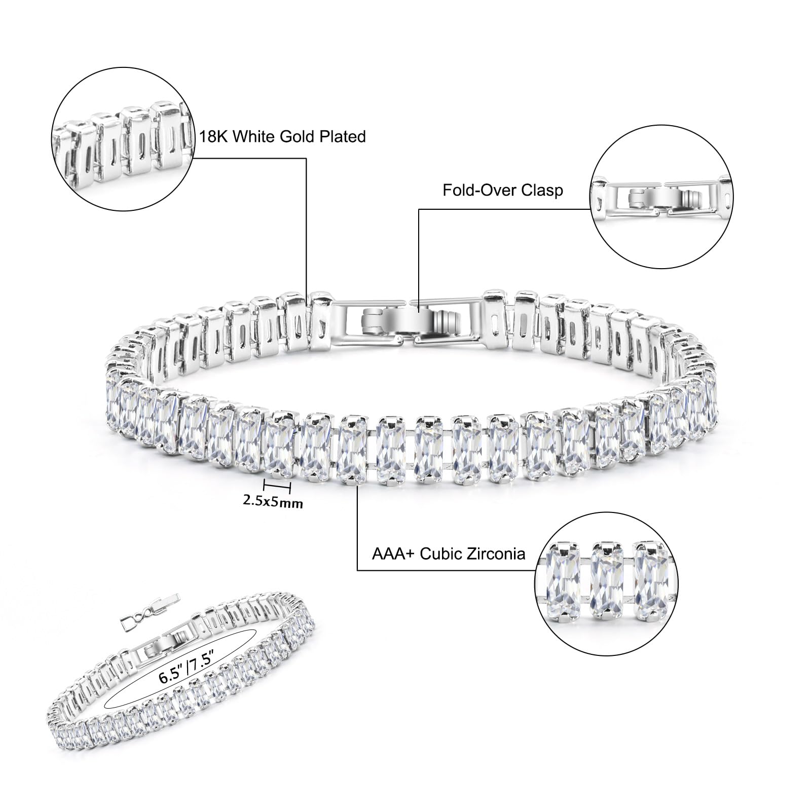 Collier de tennis, bracelet, boucles d'oreilles en argent/plaqué or 14 carats, colliers ras du cou étincelants, zircone cubique, bijoux de mariage pour femme
