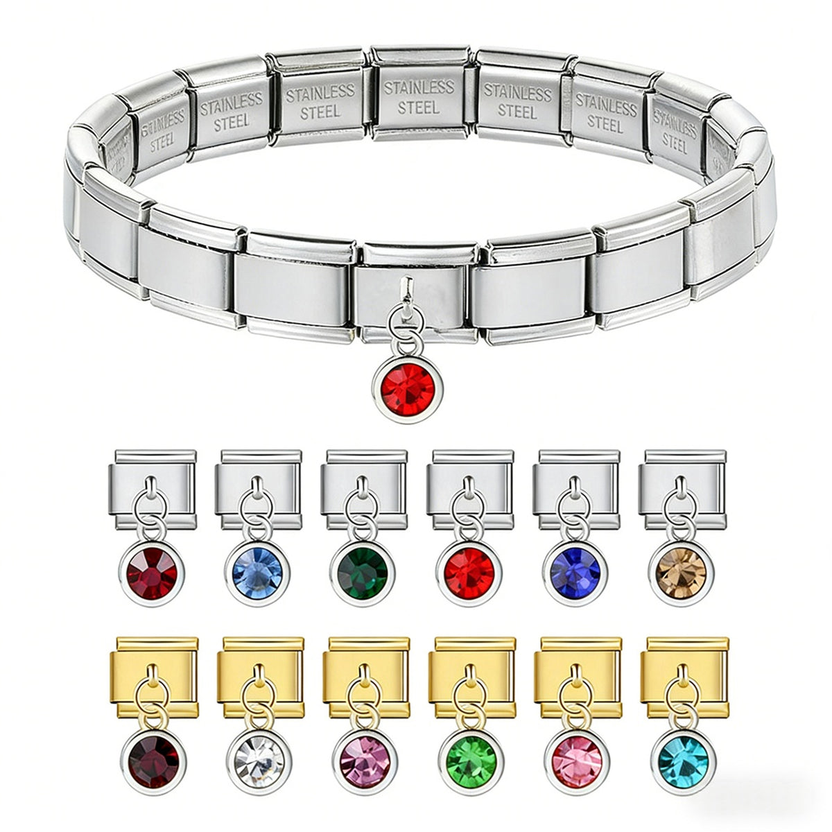Birthstone Italian Charms