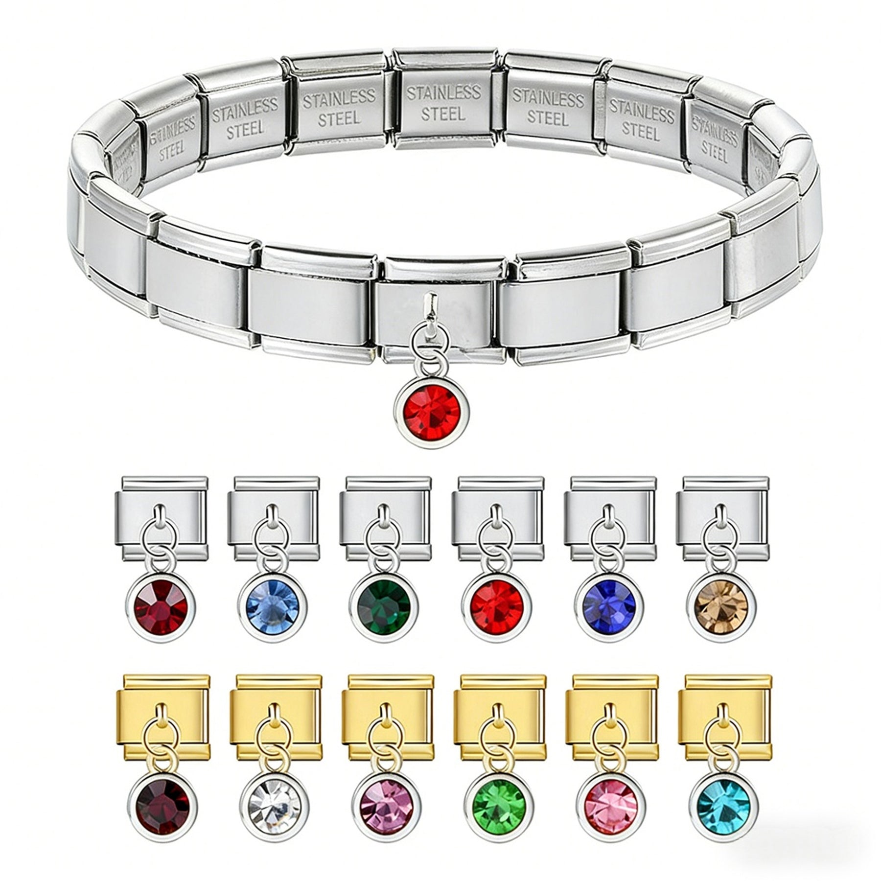 Birthstone Italian Charms